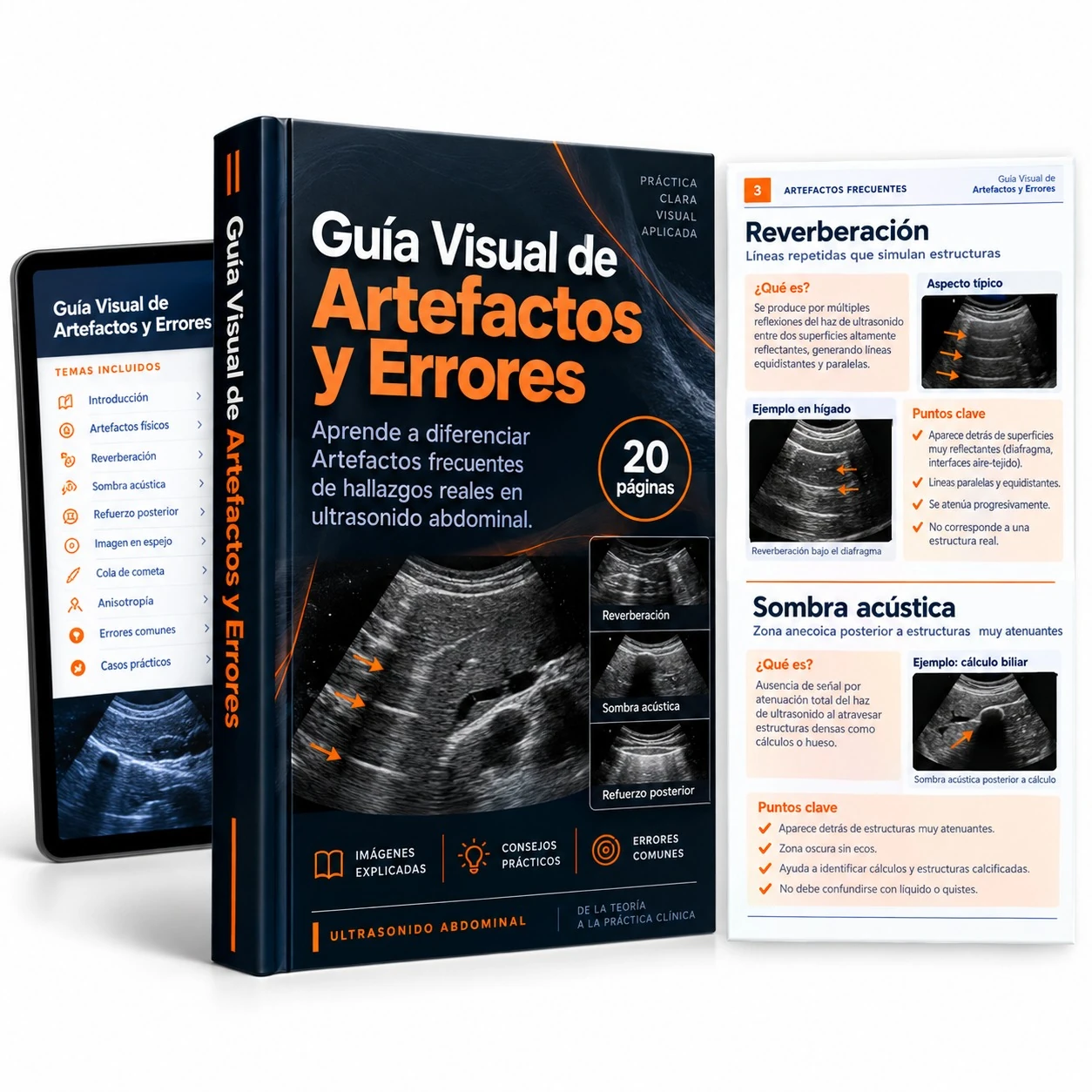 Mockup de la Guía Visual de Artefactos y Errores en Ultrasonografía