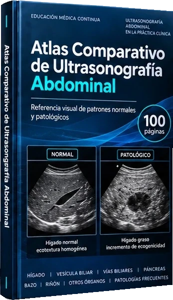 Recorte del mockup del Atlas Comparativo de Ultrasonografía Abdominal